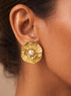 Vintage Flower Earrings Gold