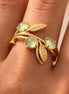 Gold spiral jade ring, green jade statement ring gold, chunky gold spiral ring with jade stone, bold gold ring for women, jade jewelry gift, aesthetic gold statement ring