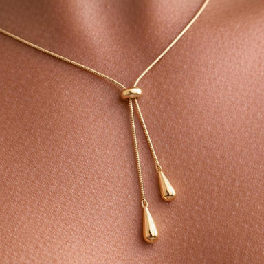 Gold Adjustable lariat necklace, necklaces