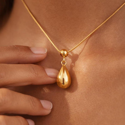 Dainty Gold Droplet Necklace, necklaces