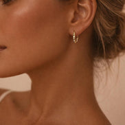 Emerald Star Hoop Earrings by Beluna Jewelry • Dainty CZ Celestial Gold Hoops • Everyday Jewelry, Minimalist Earrings • Gift for Mom