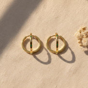 Emerald Star Hoop Earrings by Beluna Jewelry • Dainty CZ Celestial Gold Hoops • Everyday Jewelry, Minimalist Earrings • Gift for Mom